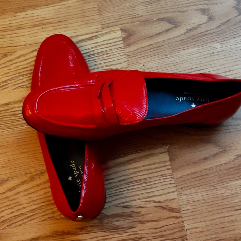 Kate Spade red loafers shoes are